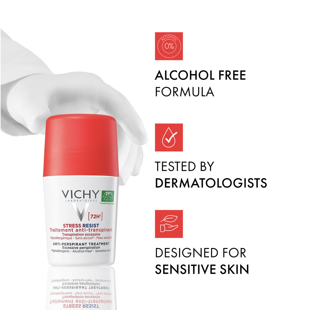 Vichy Deodorant Red 72Hr Stress Resist Roll-On 50ml