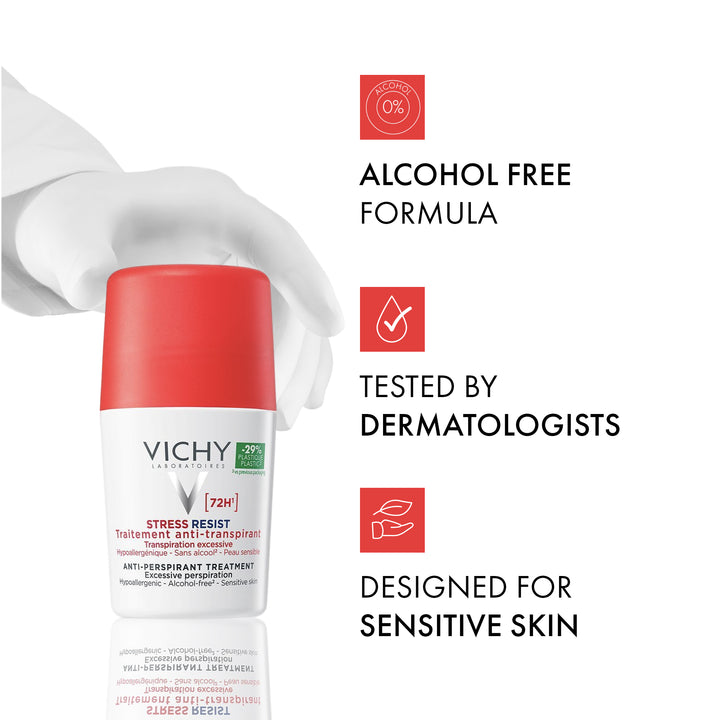 Vichy Deodorant Red 72Hr Stress Resist Roll-On 50ml