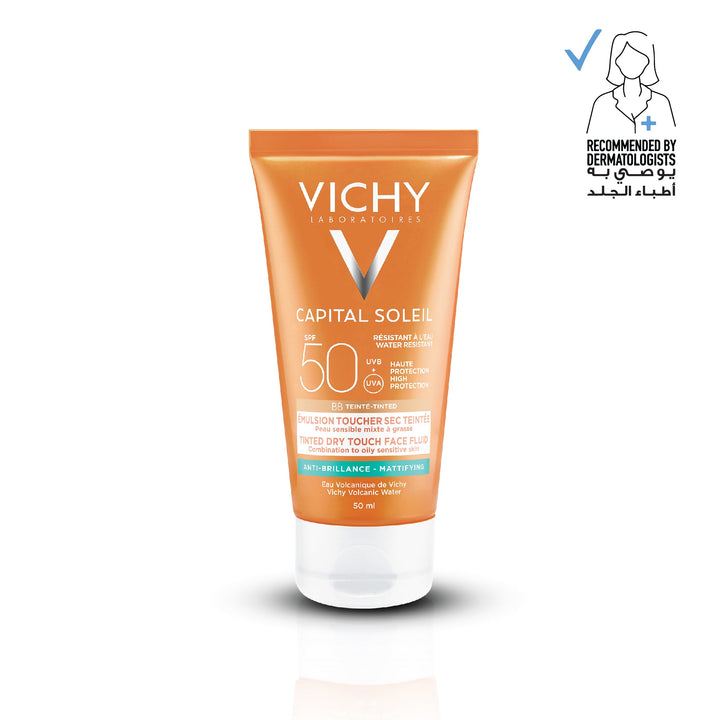 Vichy Ideal Soleil BB Tinted Mattifying Face Fluid Dry Touch Sun Protection SPF50 50ml