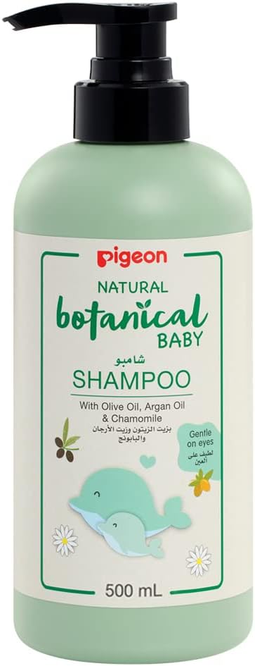 Pigeon Natural Botanical Baby Shampoo 500ml bottle with gentle formula for sensitive baby skin