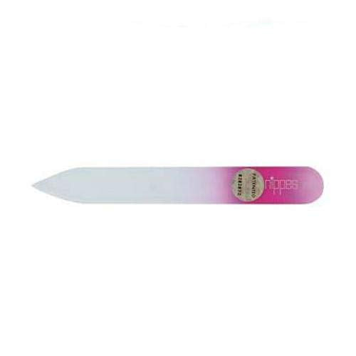 Nippes File 760 Glass nail filer with pink gradient handle.