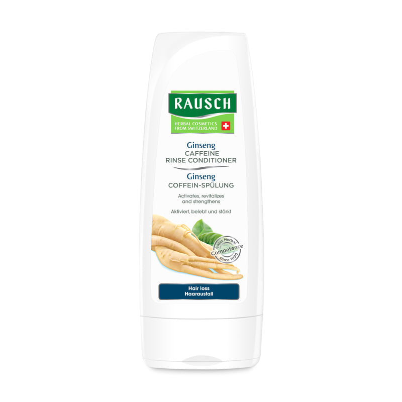 Rausch Caffeine & Ginseng Conditioner 200ml bottle with ginseng, guarana, nettle, and caffeine extracts.