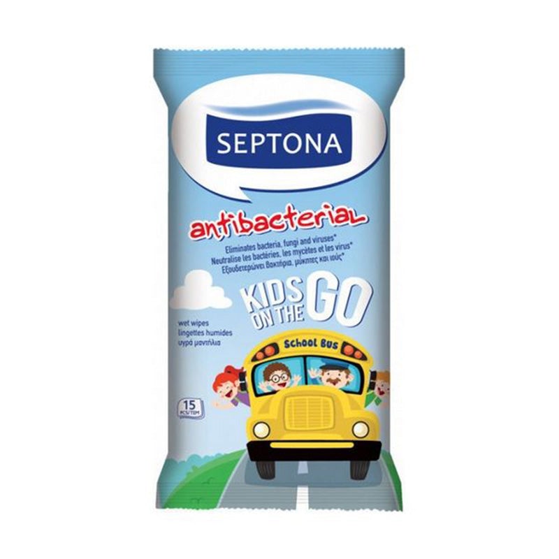 Septona Antibac Wipes Kids On The Go 15Pcs