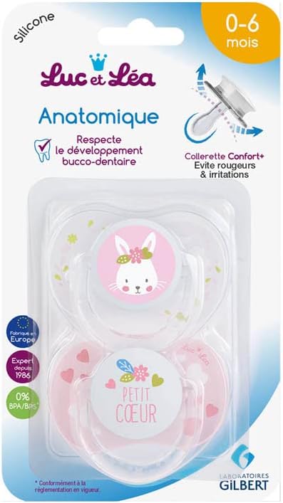 Lel Silicone Soother Girl 0-6M - Baby Girl Soothers in a Double Pack