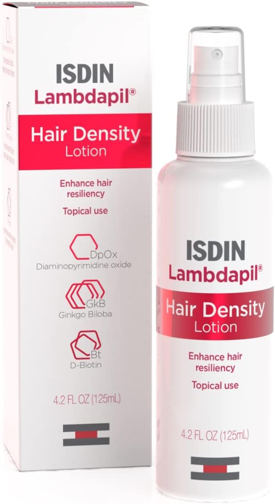 ISDIN Lambdapil Anti-Hairloss Hair Density Lotion Spray 125ml for enhancing hair resiliency and reducing hair loss
