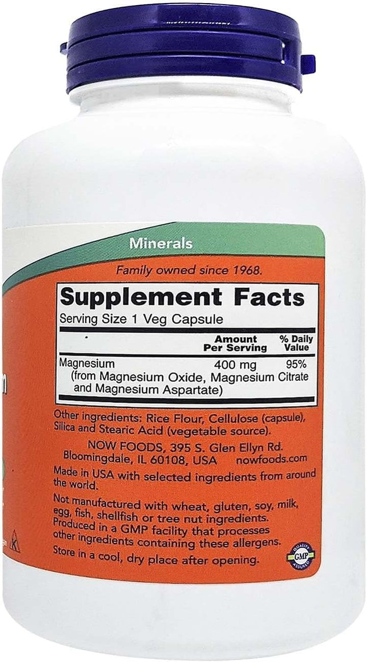 Now Magnesium 400mg Capsules -180s