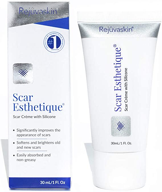 Rejuvaskin Scar Esthetique Cream 30ml tube and box packaging.