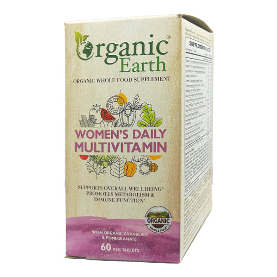 Organic Earth Women Daily Multivitamin Tab 60S - Multivitamin tablets for womenâ€™s daily health and vitality.