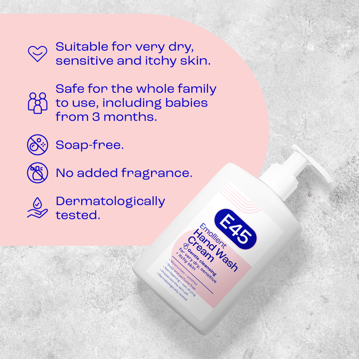 E45 Emollient Hand Wash Cream 250Ml