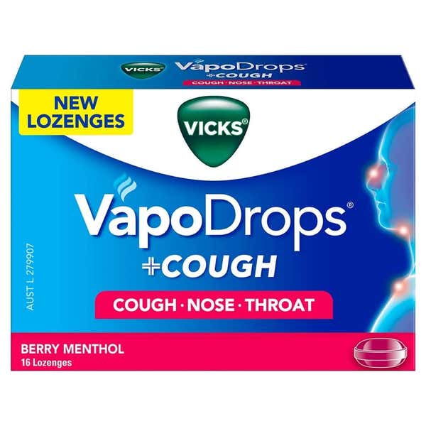 VICKS VAPODROPS BERRY MENTHOL LOZENGES 16S