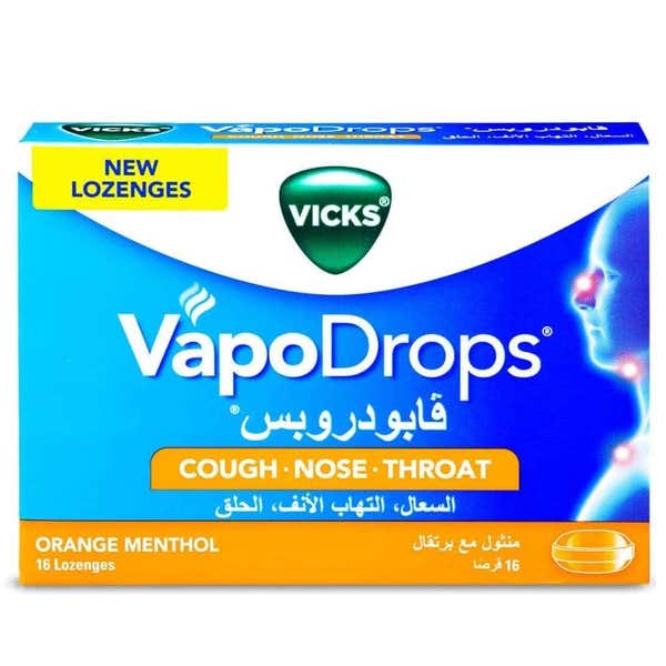 VICKS VAPODROPS ORANGE LOZENGES 16S