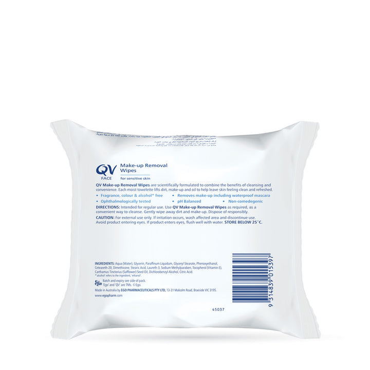 Ego QV Face Make Up Removal Wipes 25s