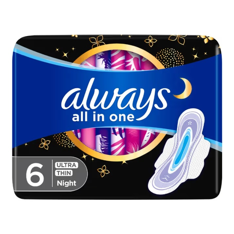 Always All in One Ultra Thin Night Pads with Wings 6pcs-12660