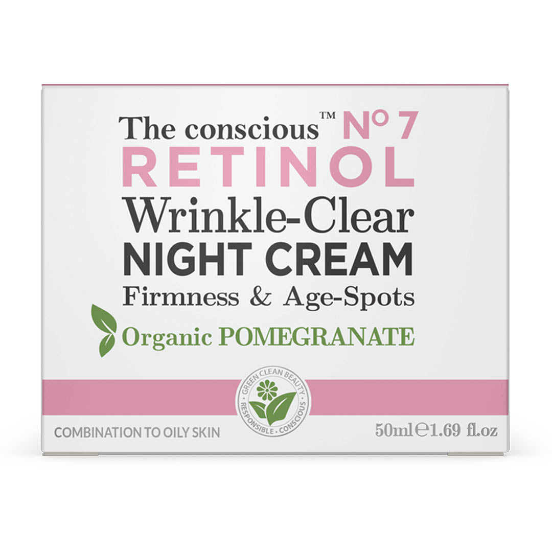 The Conscious Retinol Wrinkle-Clear Night Cream 50ml packaging.