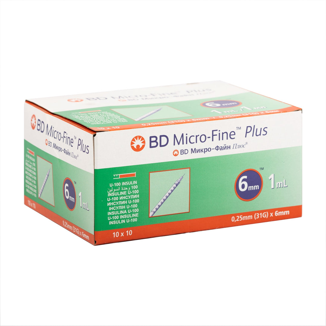 BD Micro-Fine Plus Insulin Syringe 1ml 31gx6mm 100s