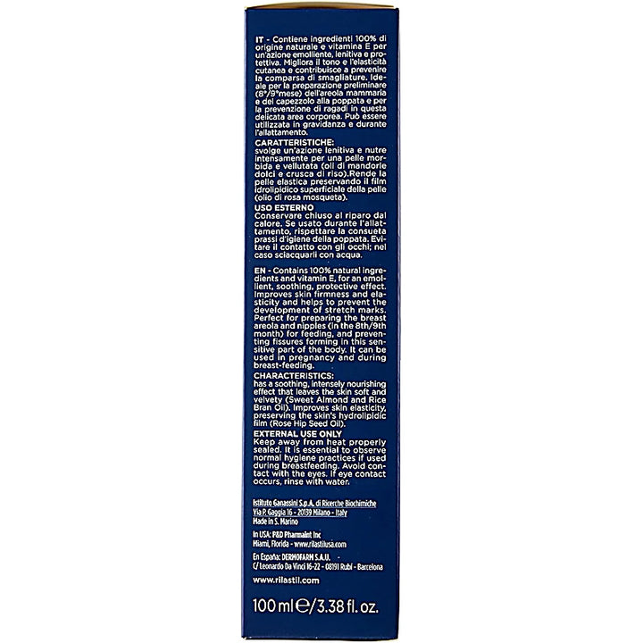 Back label of a cosmetic product with text on a white background