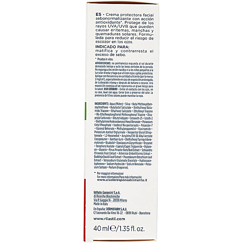 Back of a skincare product packaging with text and branding