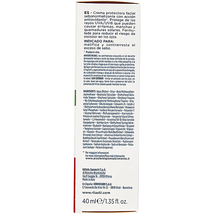 Back of a skincare product packaging with text and branding