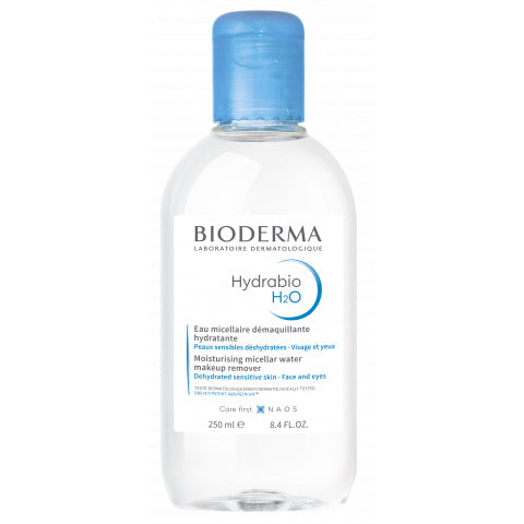 Bioderma Hydrabio H2O 250ml - Hydrating micellar water for sensitive skin.