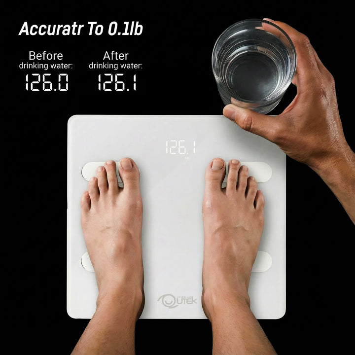 QUTEK QCS20G WHITE STEPS BODY COMPOSITION SCALE