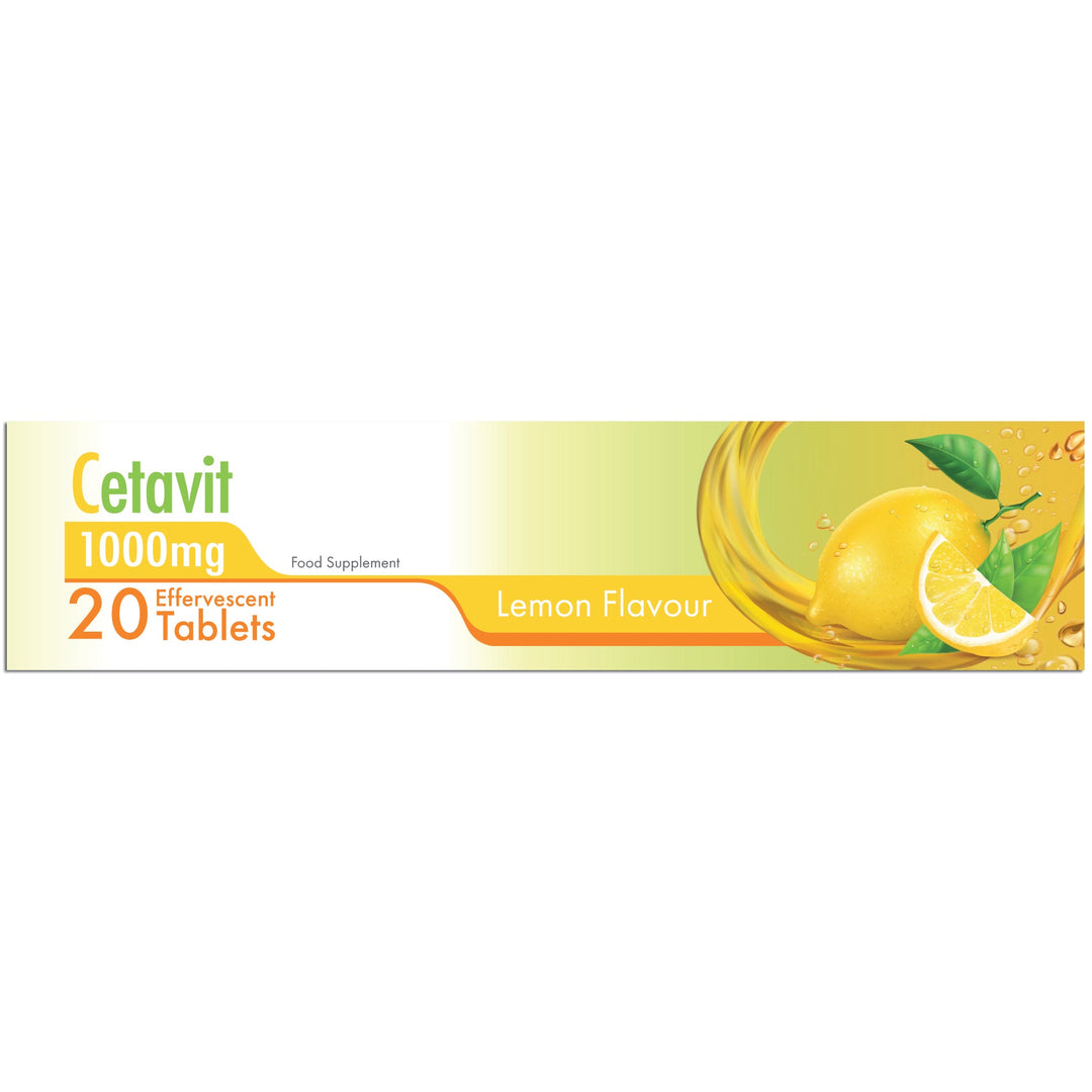 Cetavit 1000mg Lemon Effervescent Tablets 20s