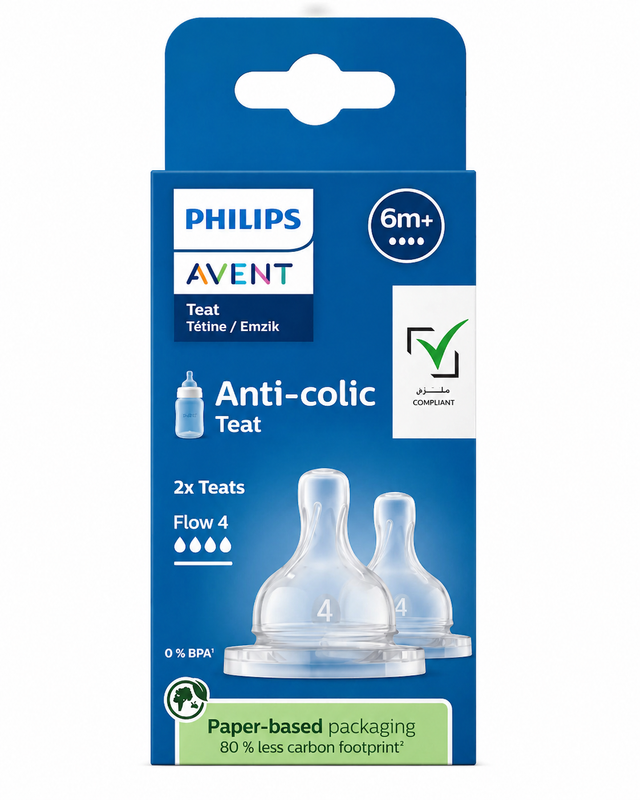 PHILIPS AVENT PA738 6M+ ANTI-COLIC TEAT 4FLOW 2S