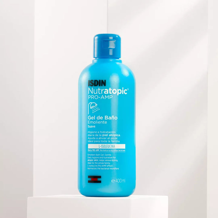ISDIN Nutratopic Pro-AMP emollient bath gel 400ml for atopic skin care and hydration