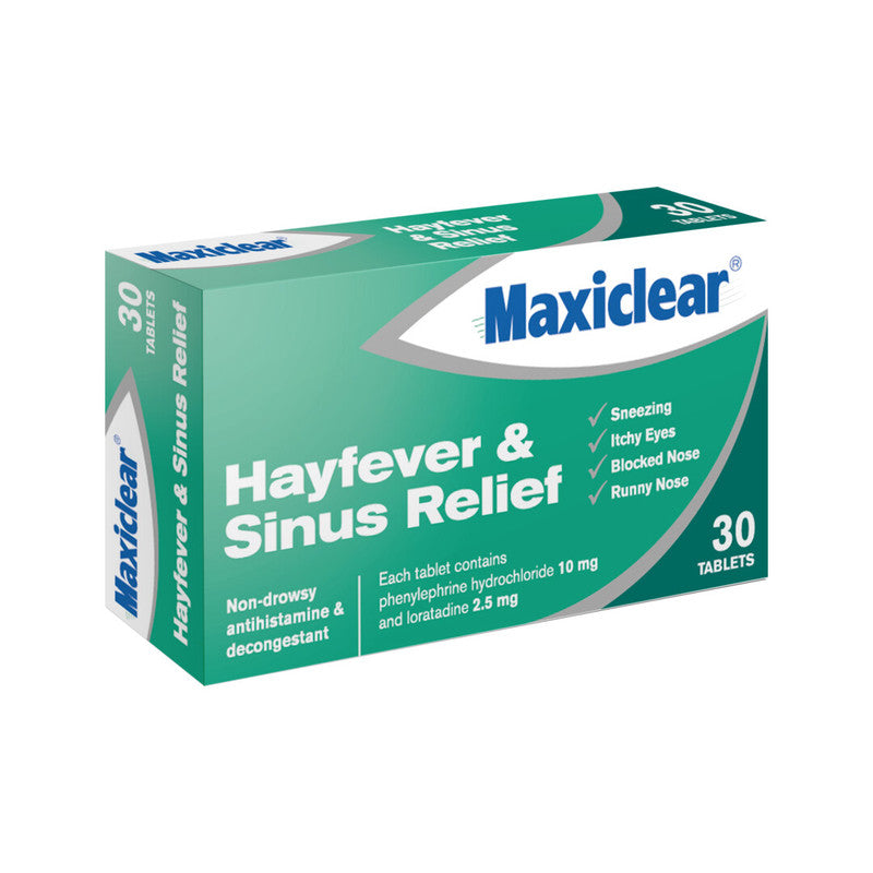 Maxiclear Tablets for Hayfever and Sinus Relief 30s