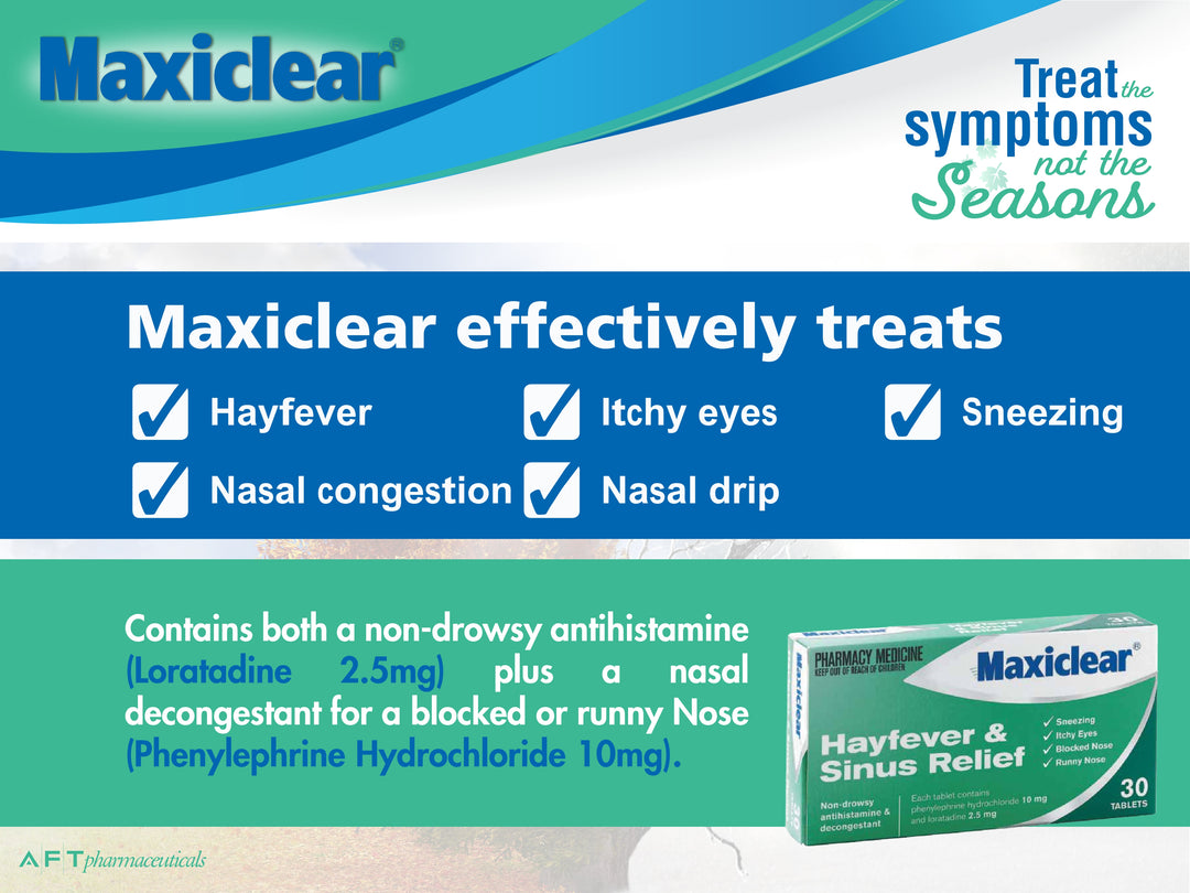 Maxiclear Tablets for Hayfever and Sinus Relief 30s