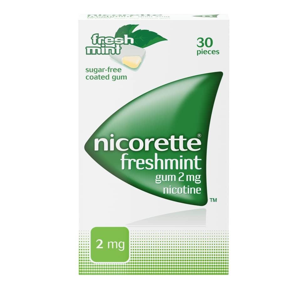 Nicorette 2mg Freshmint Nicotine Gum 30s