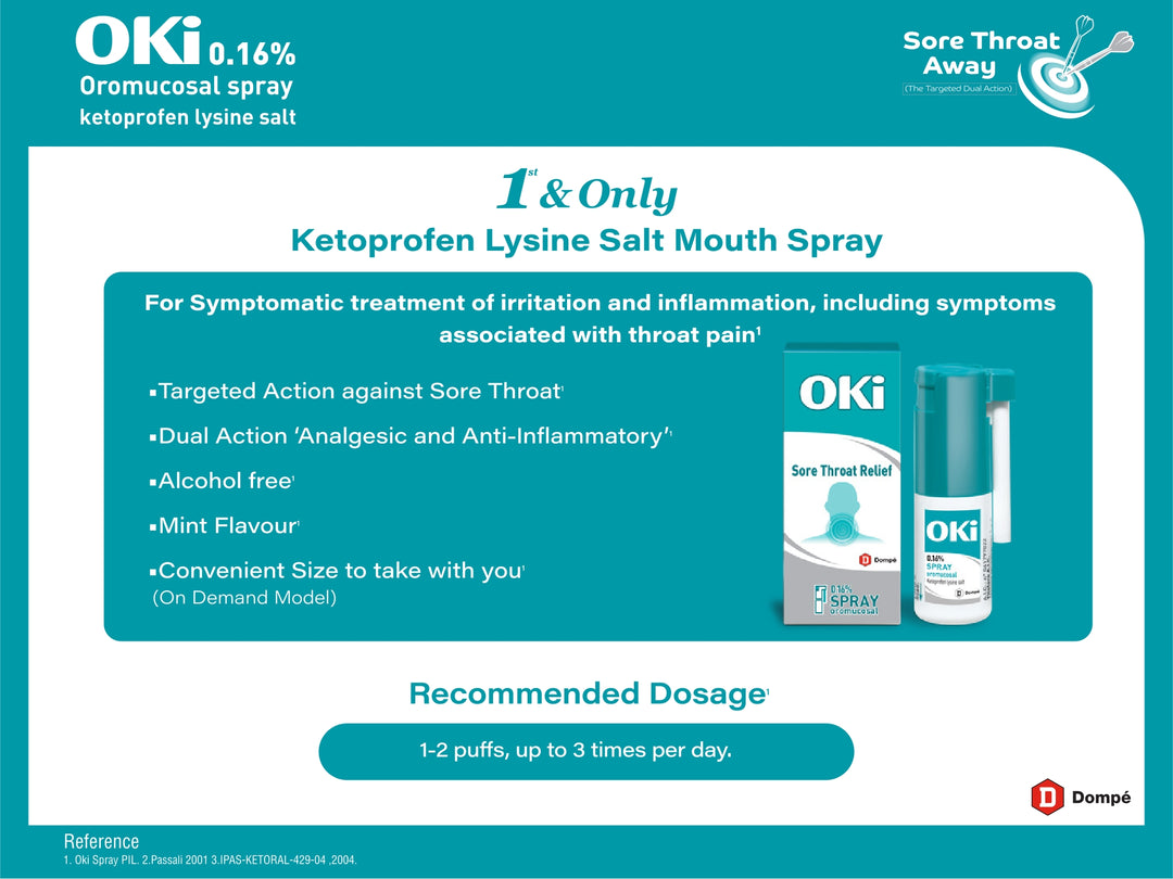 Oki Sore Throat Relief Spray 0.16% 15ml
