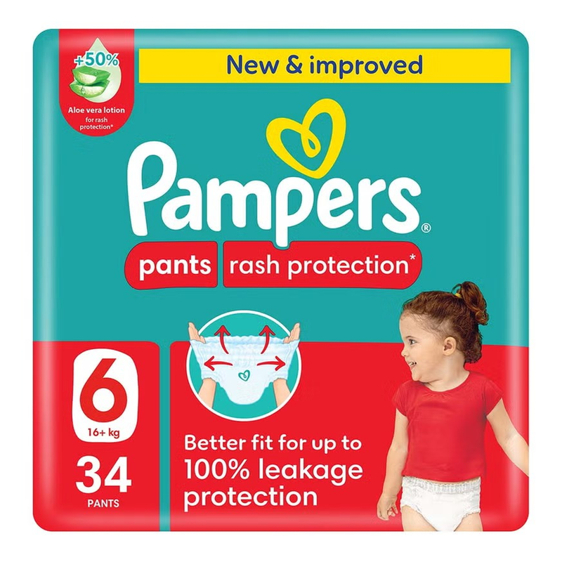 Pampers Pants Rash Protect Size 6 34pcs
