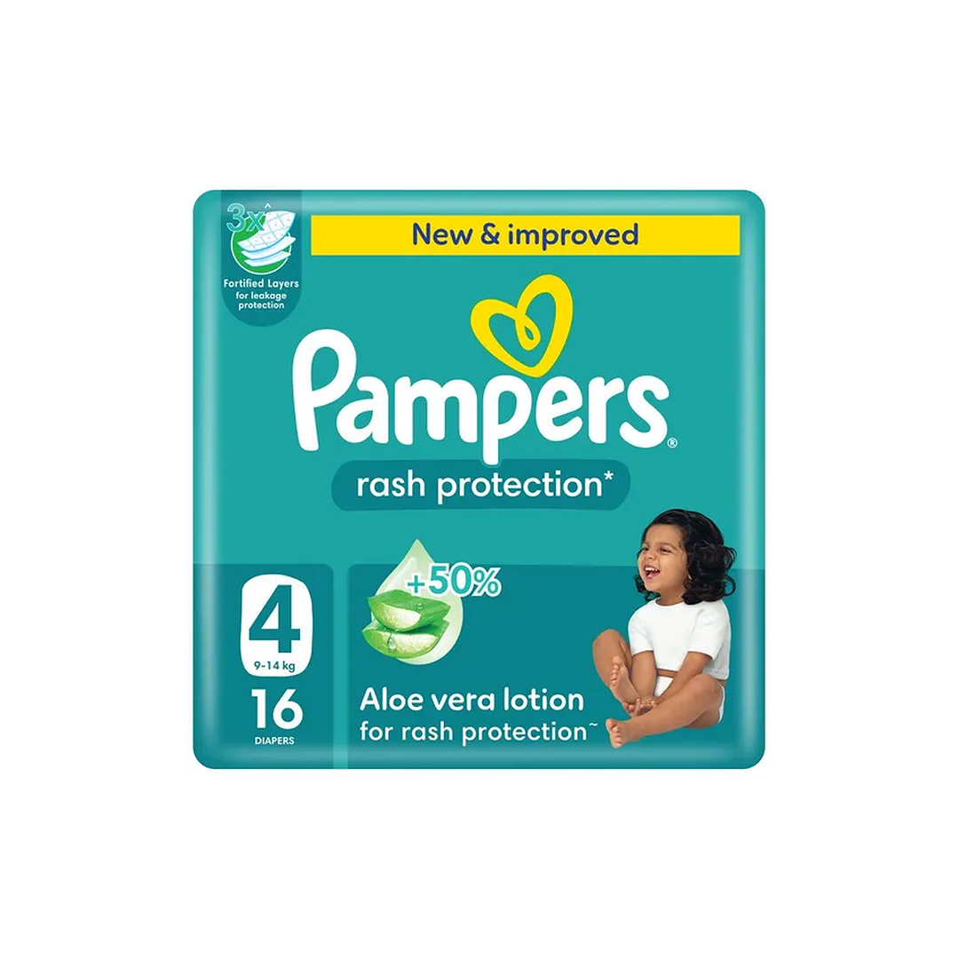 Pampers Aloe Vera Rash Protection Size 4, 16pcs (9–14kg) - 10556
