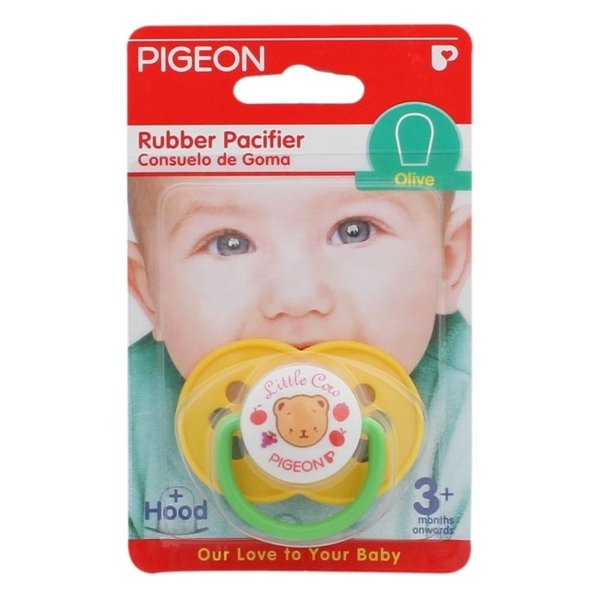 Pigeon Rubber Pacifier Olive Ring Yellow 3858