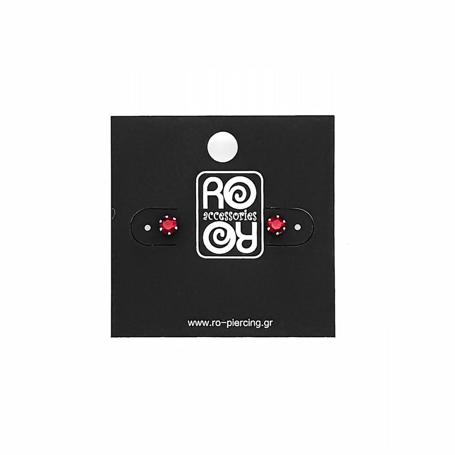 Roro Earrings-Red Rhodium Plated 211272