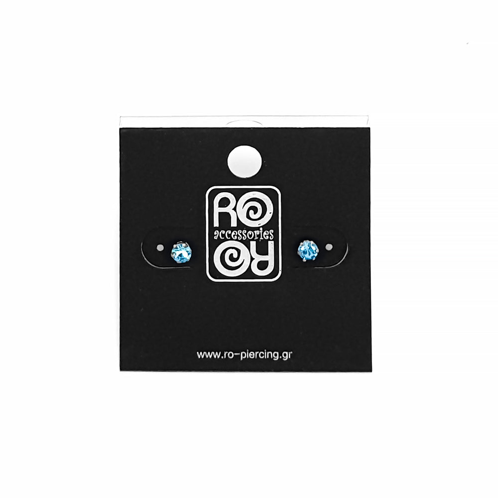 Roro Earrings-Blue Rhodium Plated 211272