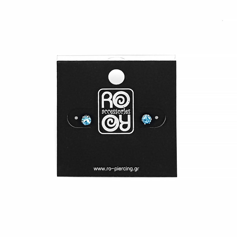 Roro Earrings-Blue Rhodium Plated 211272