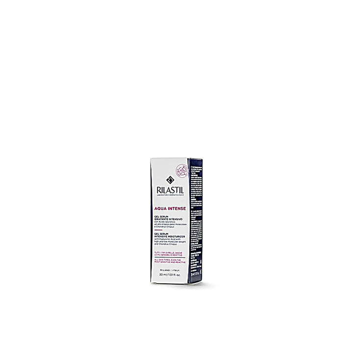 Rilastil Aqua Intense skincare product packaging on a white background