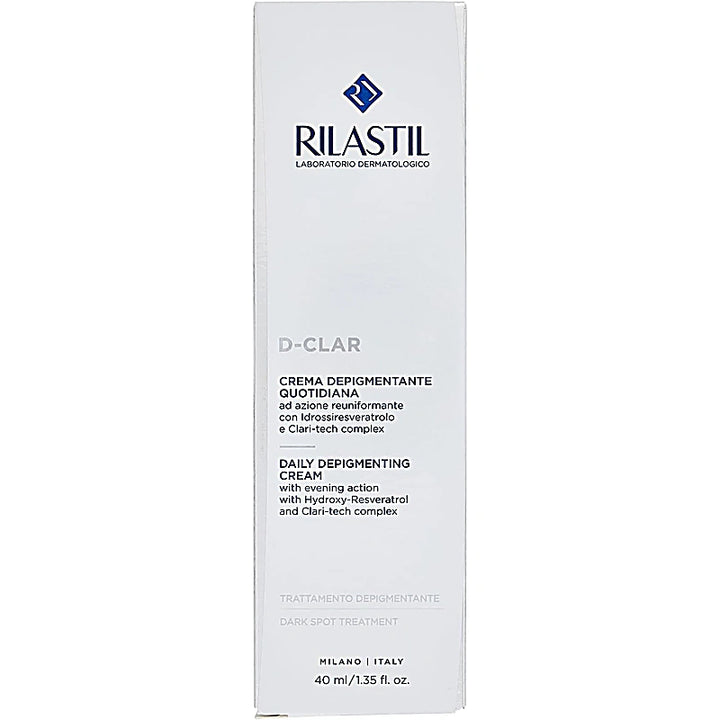Rilastil D-Clar daily depigmenting cream packaging on a white background