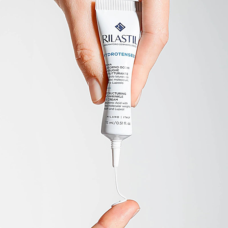 Rilastil Hydrotense tube with a white background