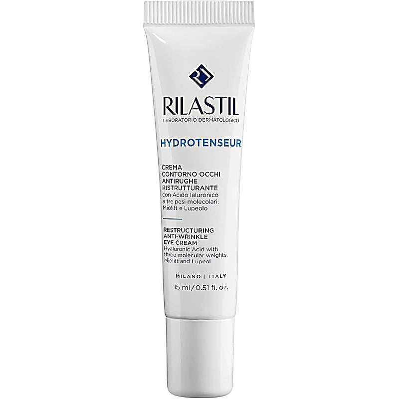 Rilastil Hydrotenseur eye cream tube on a white background