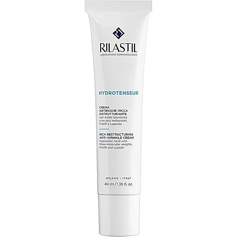 Rilastil Hydrotenseur skincare cream tube on a white background