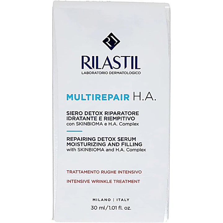 Rilastil Multirepair H.A. skincare serum packaging on a white background
