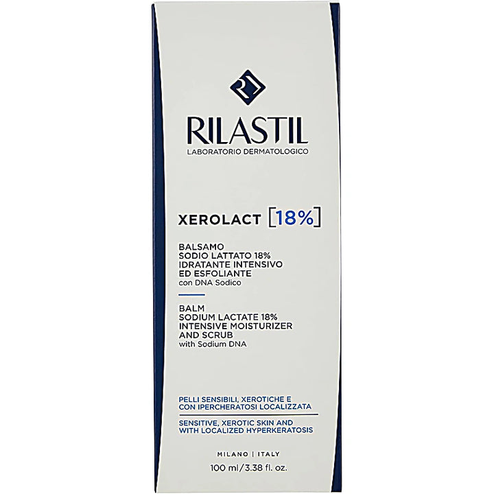 Rilastil Xerolact 18% skincare product packaging on a white background