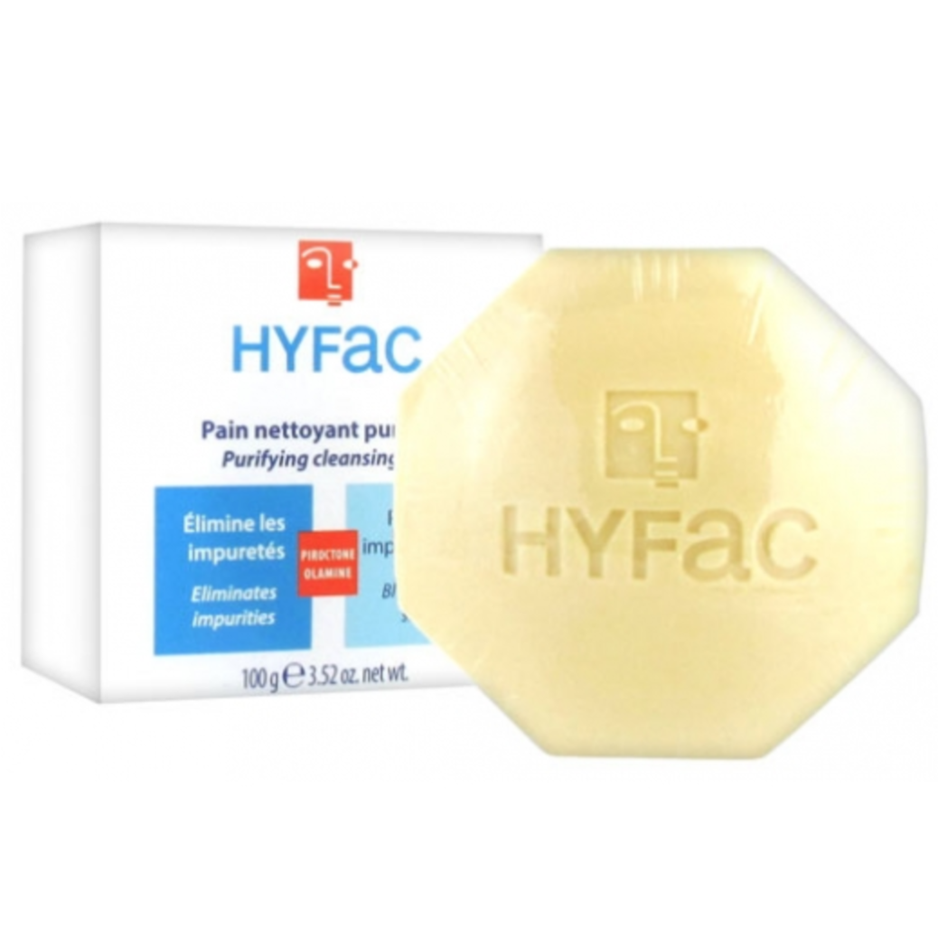 Hyfac Cleansing Bar 100G for oily skin, hypoallergenic, soap-free.