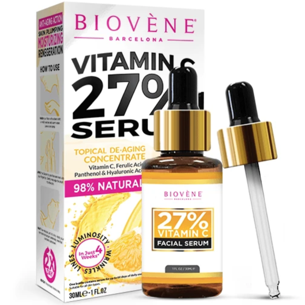 Biovene Age Defying Vit C 27% Facial Serum 30ml with box and dropper.