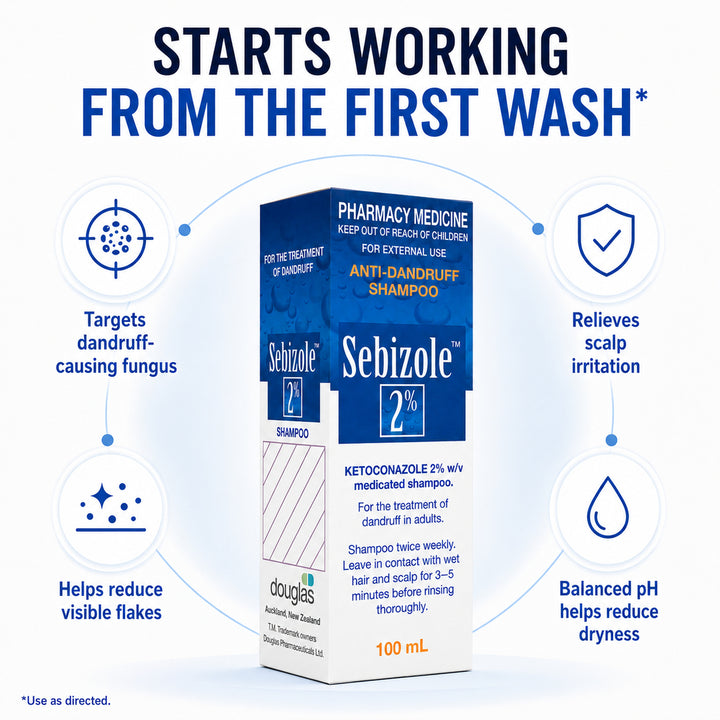 Sebizole 2% Anti-Dandruff Shampoo, 100ml