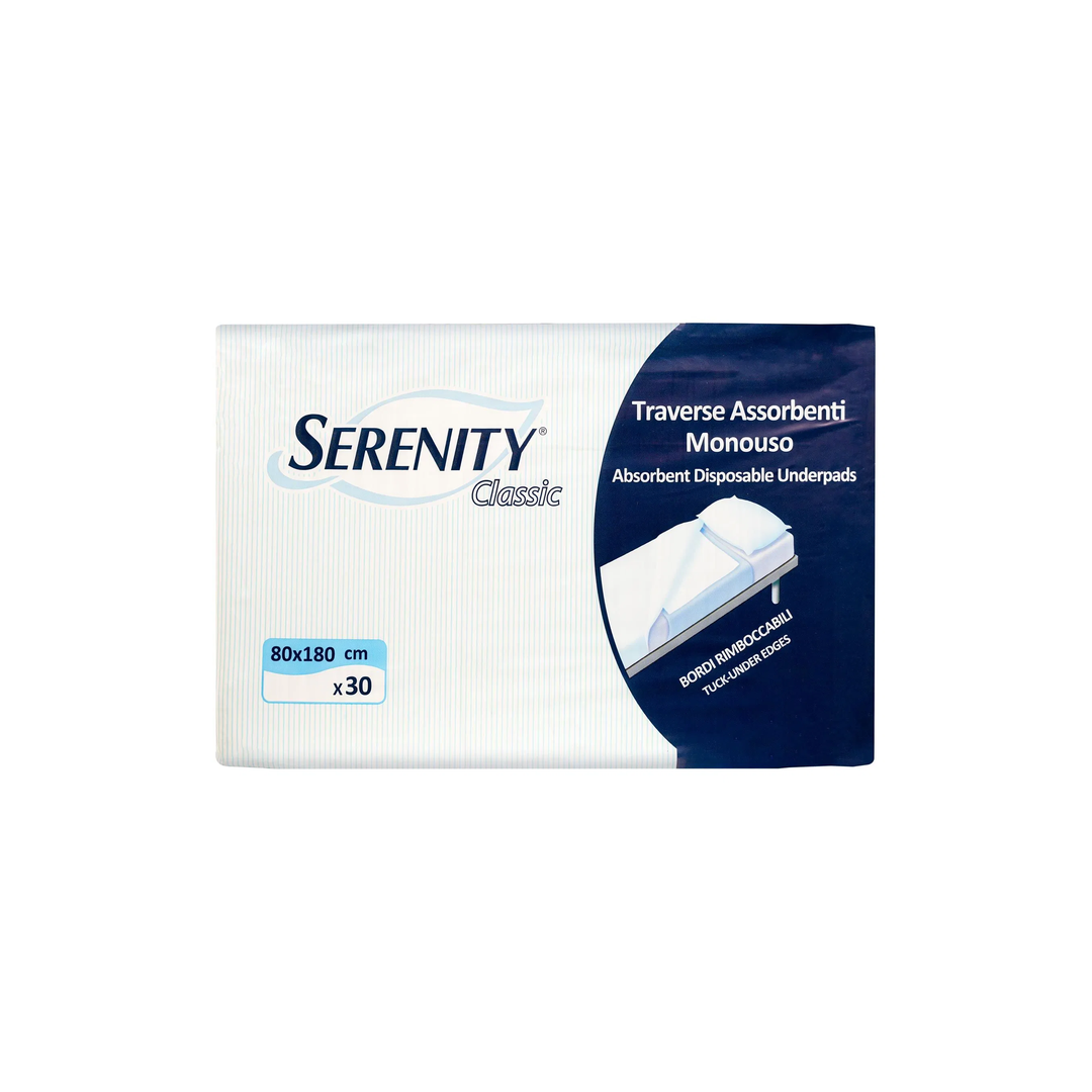 Serenity Classic Absorbent Underpads 80 x 180cm 30pcs