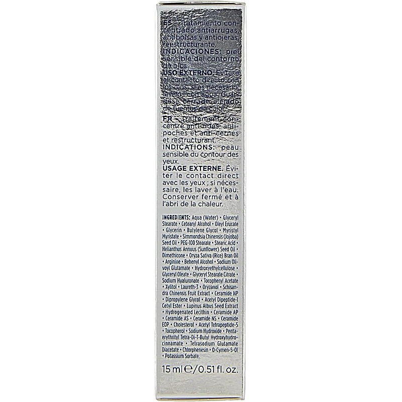 Skincare product packaging with text on a white background