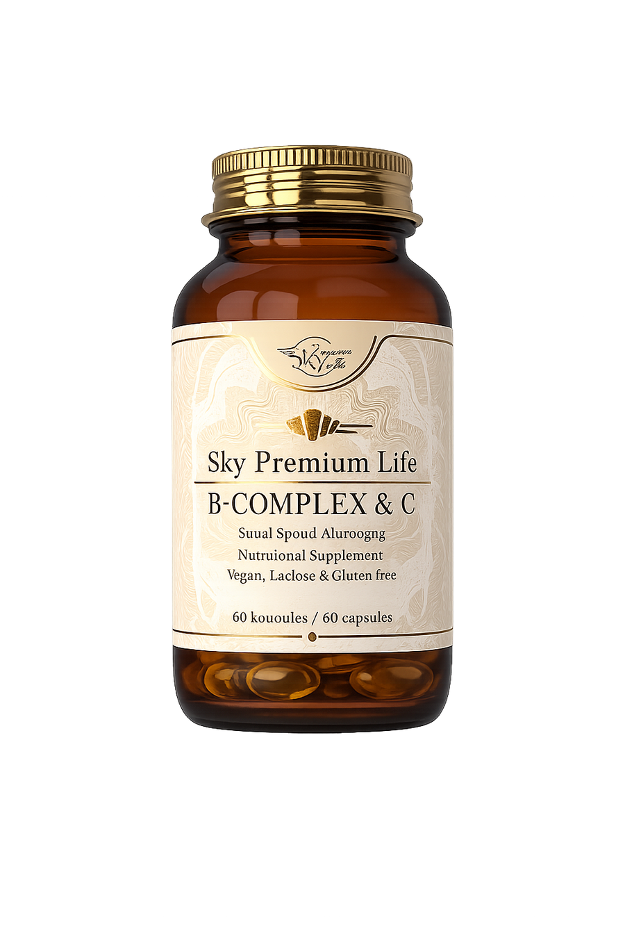 Sky Premium Life B-Complex & C supplement bottle on a white background